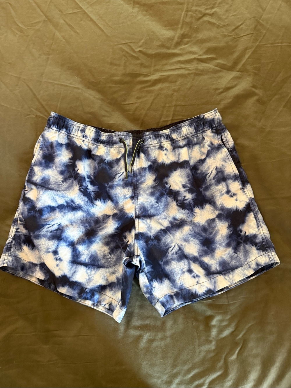 H&M Blue and White Tie-Dye Swim Trunks